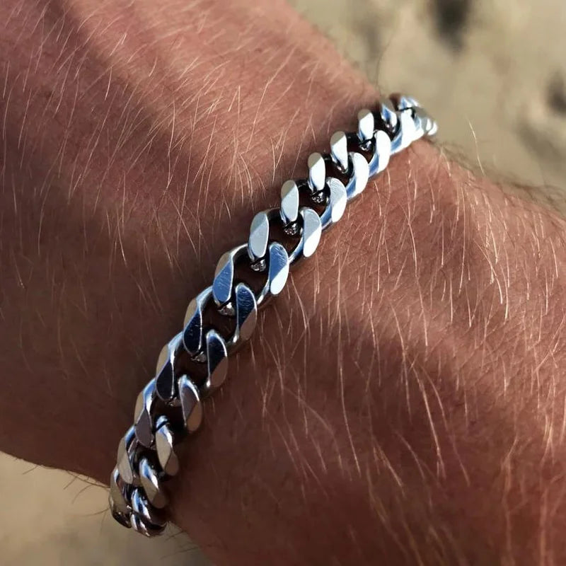 Men's Women's Trendy Cuban Chain Bracelet Classic Stainless Steel 3/5/7mm Width Chain Bracelet For Men Women Jewelry Gifts