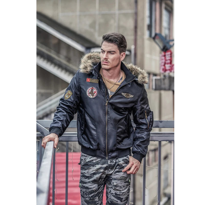 DIMUSI Winter Men's Padded Coats Thick Thermal Cotton Parka Jacket Men Faux Fur Warm Hoodies Tactical Jackets Parks Homme,TA035