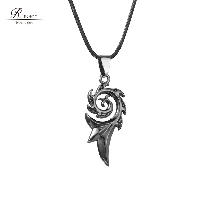 Rinhoo 2025 Men's Punk Dragon Flame Titanium Stainless Steel Cool Leather Chain Pendant Necklace Men's Wholesale