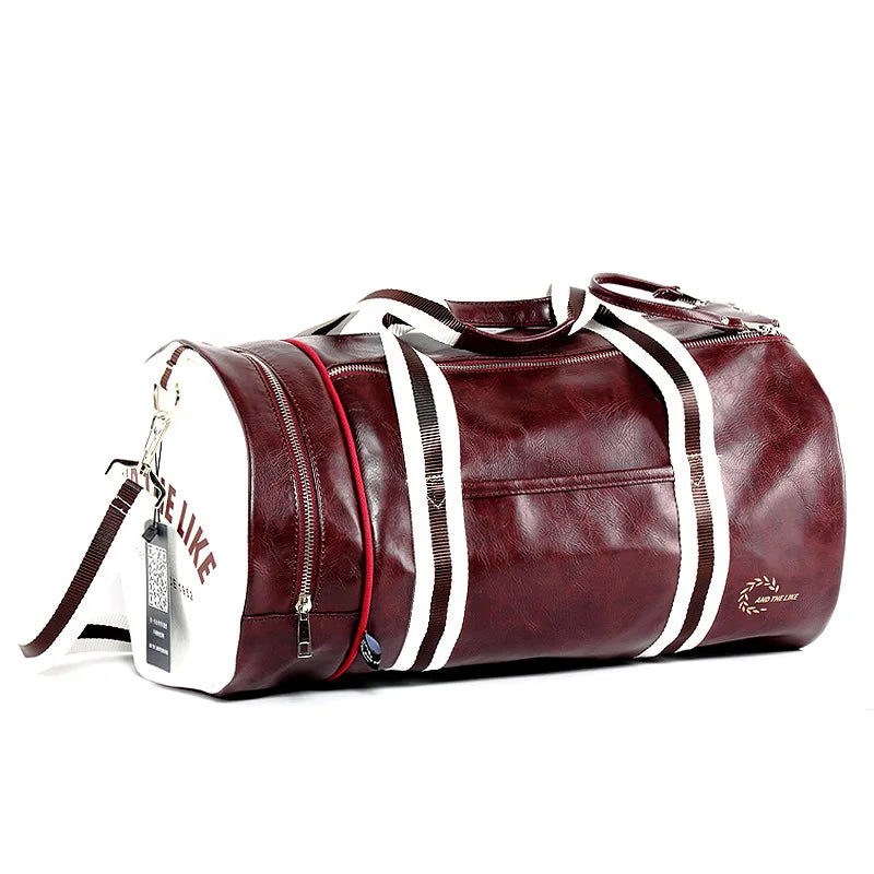 Gym Bag Men And Women Shoulder Bag Messenger Portable Training Basketball Bag Cylinder Travel Bag Sports Leather Handbag Tennis