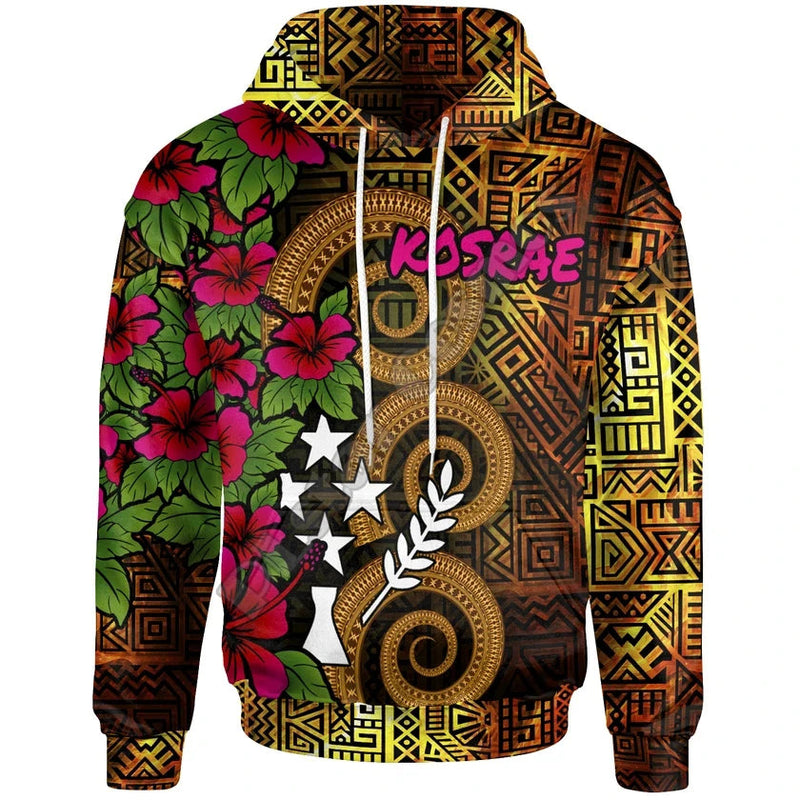 PLstar Cosmos 3DPrint Tribal Kosrae Polynesian Tropical Flower Hibiscus Harajuku Streetwear Funny Unisex Hoodies/Zip Hoodies-b11
