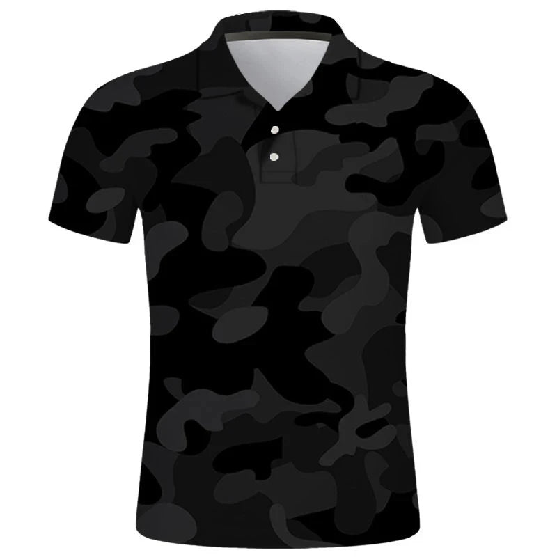 Casual Camo 3D Printed Polo Shirts For Men Clothes Veteran Streetwear Sport Running POLO Shirt Male Camouflage Lapel Button Tops