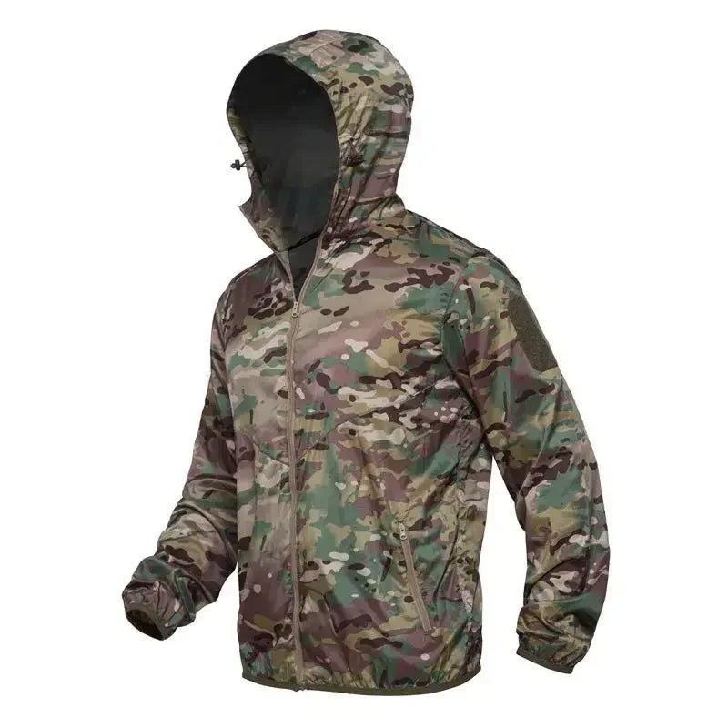 Men's Tactical Waterproof Bomber Jacket Summer Hunting Lightweight  Male Camouflage Soft Shell Multicam Windbreakers Coats