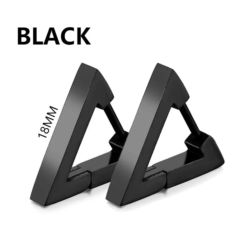 1 pair Punk Black-color Multiple Styles Stainless Steel Stud Earrings For Men and Women Street Pop Hip Hop Gothic Ear Jewelry