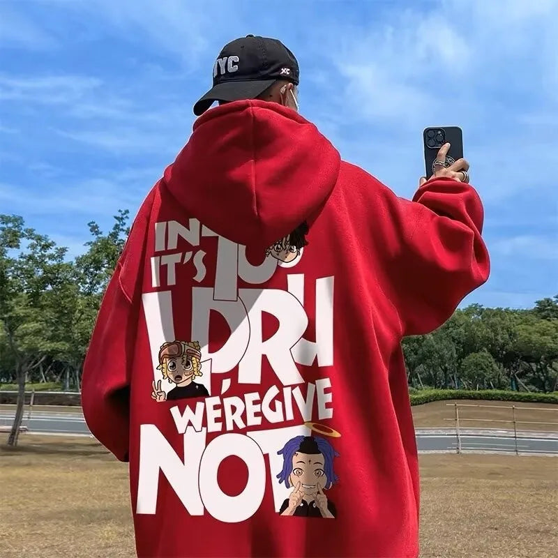 Oversized Alphabet Hip-Hop Hoodie