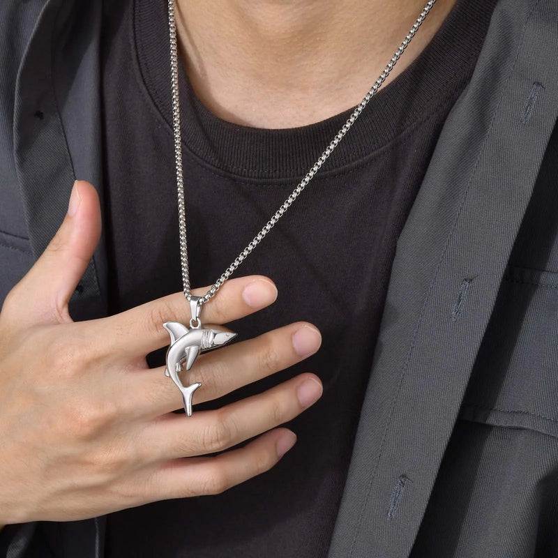 Shark Pendant Chain Necklace