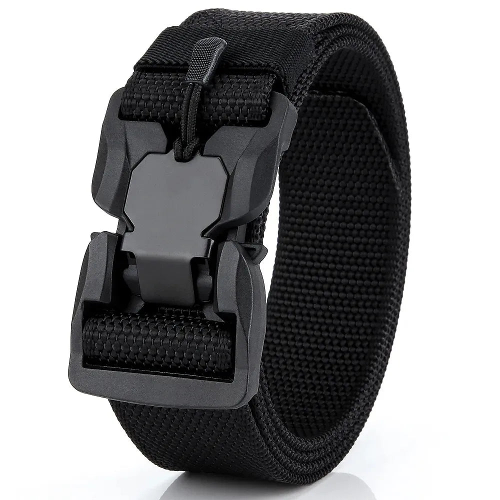 Genuine Tactical Belt Quick Release Magnetic Buckle Belt Soft Real Nylon Sports Accessories men and women belt