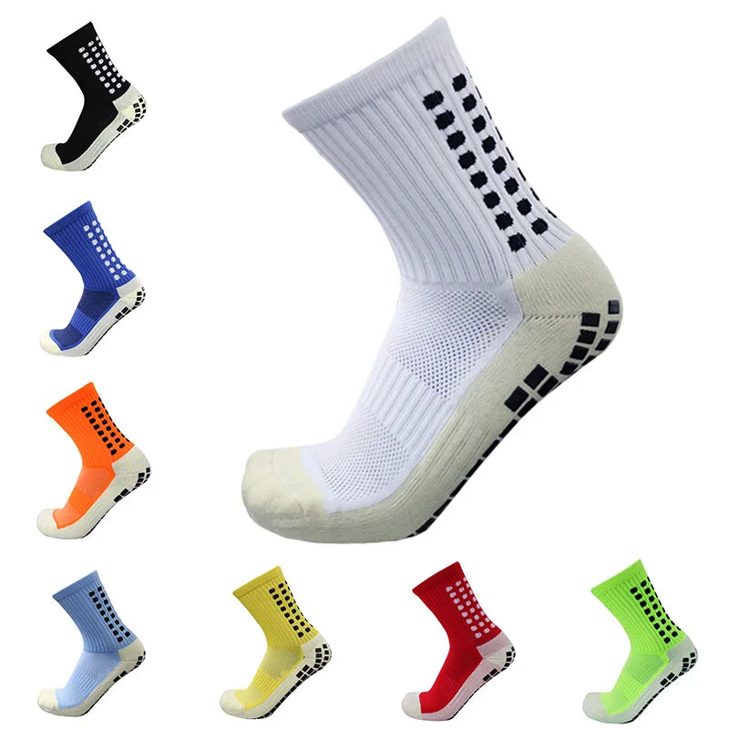 New Sports Anti Slip Soccer Socks Cotton Football Men Grip Socks Calcetas Antideslizantes De Futbol