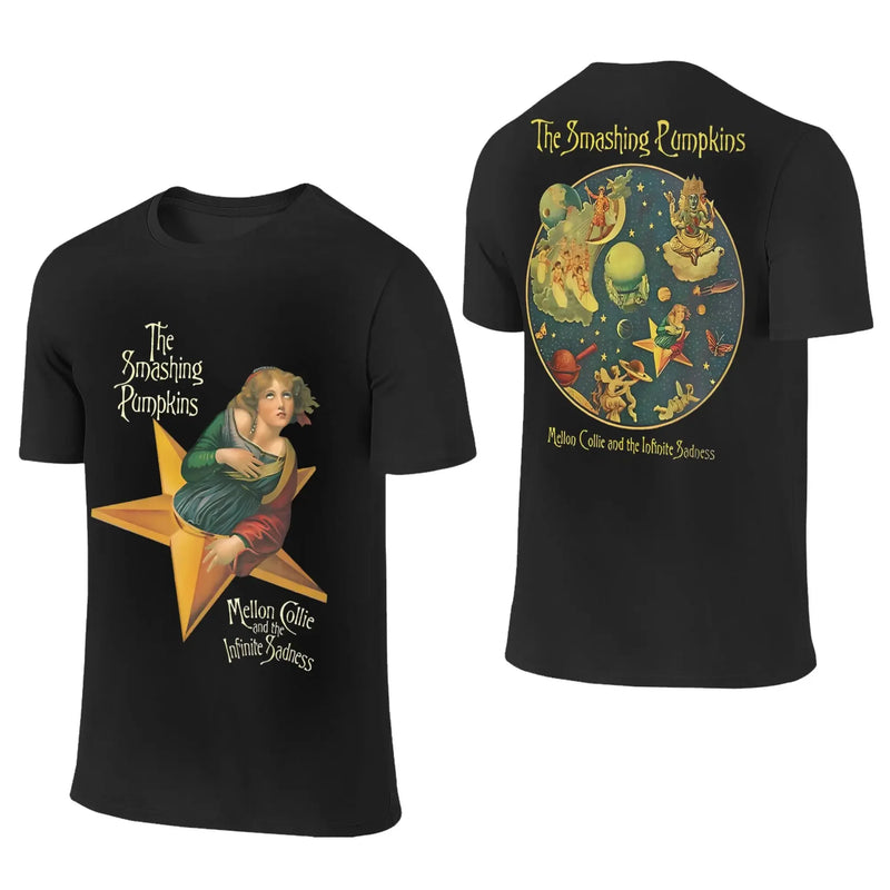 Smashing Pumpkins Band Print T Shirt Women Men Oversized Street Y2k Rock Music Merch T-Shirt Short Sleeve Tee Cotton Clothing