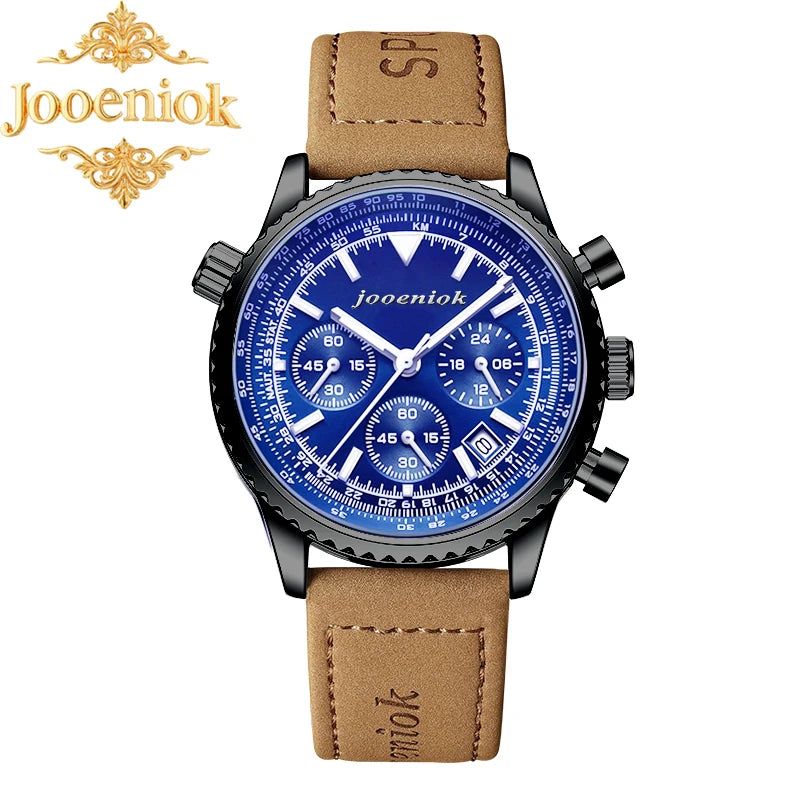 2025 New Top Luxury Man Wristwatch Sport Fashion Leather Quartz Watch For Men Chronograph Date Waterproof Luminous Men's Watches