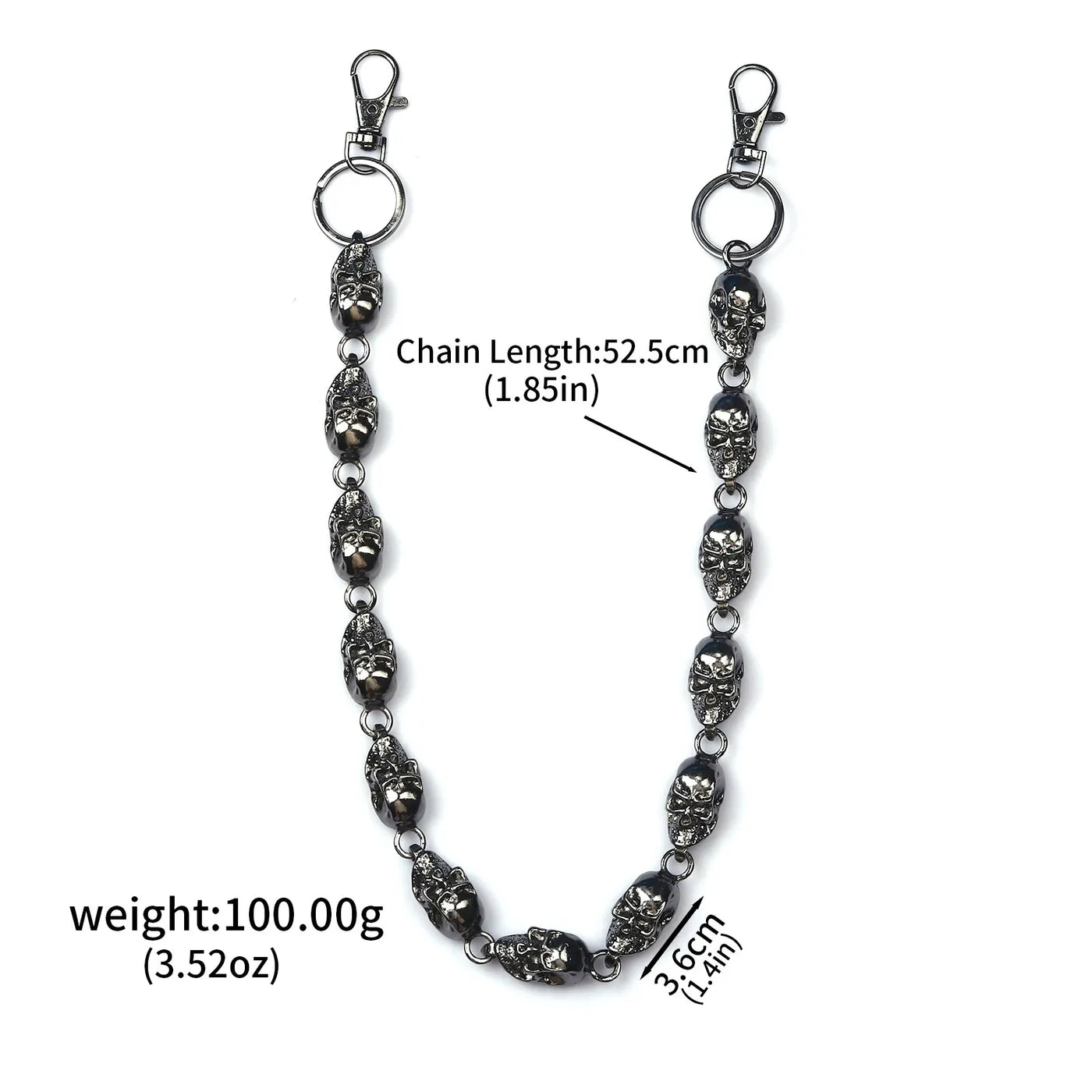 Vintage Punk Skull Pants Heavy Waist Chain Men Cool Jeans Chain Keychain Wallet Gothic Biker Fashion Belly chain