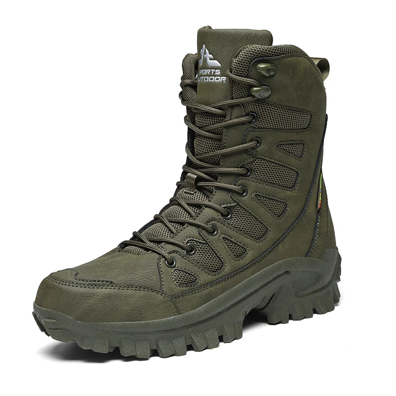 Summer Fashion Men Boots Outdoor Leather Boots Breathable Combat Boots Plus Size 46 Desert Boots Walk Shoes Autumn