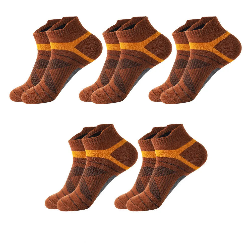 1pc Men's Medium Cotton Socks Thickened Sweat Absorbing Sports Socks Outdoor Wear-resistant Shock Absorption Running Socks