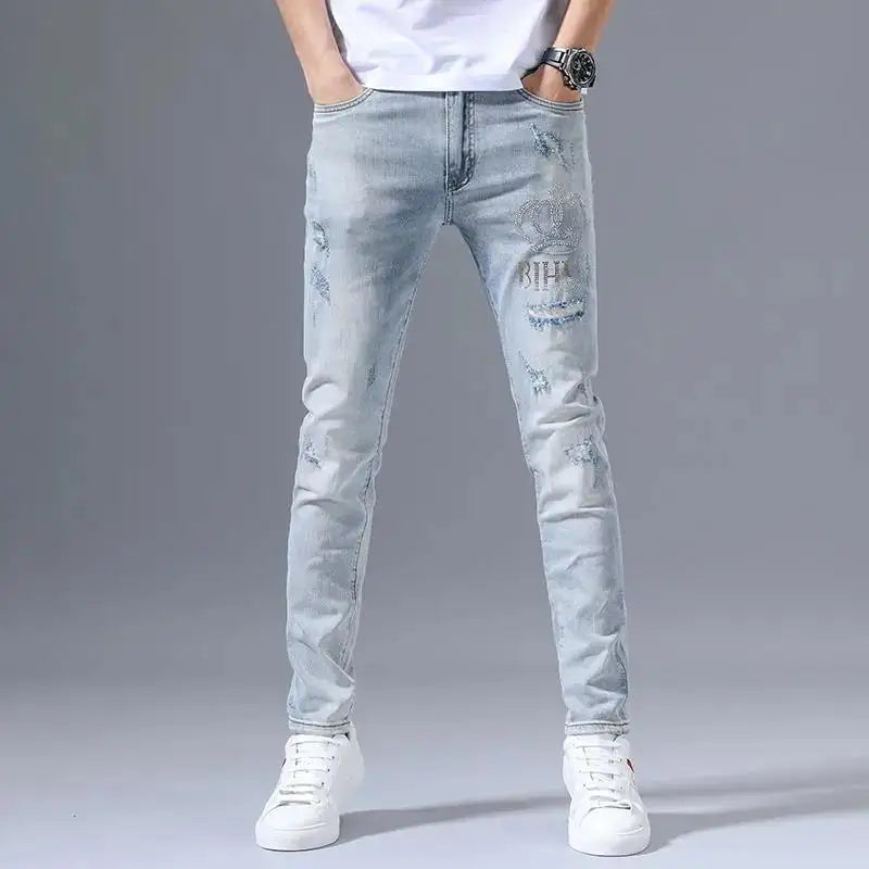 Embroidered Stretch Slim Jeans