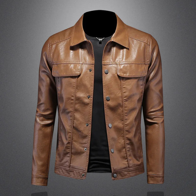 Slim Motorcycle Leather Jacket