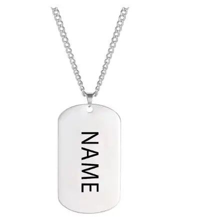 Custom Military Army Tactical Personalized Bar US Dog Tag  stainless steel  Soldier Name Chain  Soldier Name Chain Jewelry
