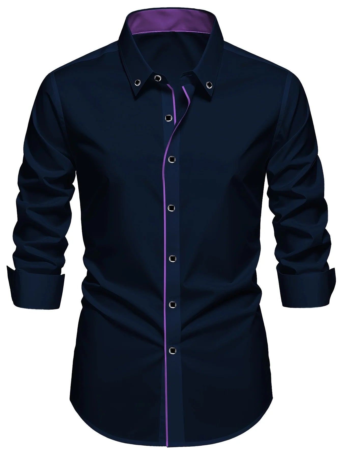 FGKKS New Men Shirts Brand Fashion Quality Smart Business Four Season Long Sleeve Casual Patchwork Elastic Male Dress Shirt